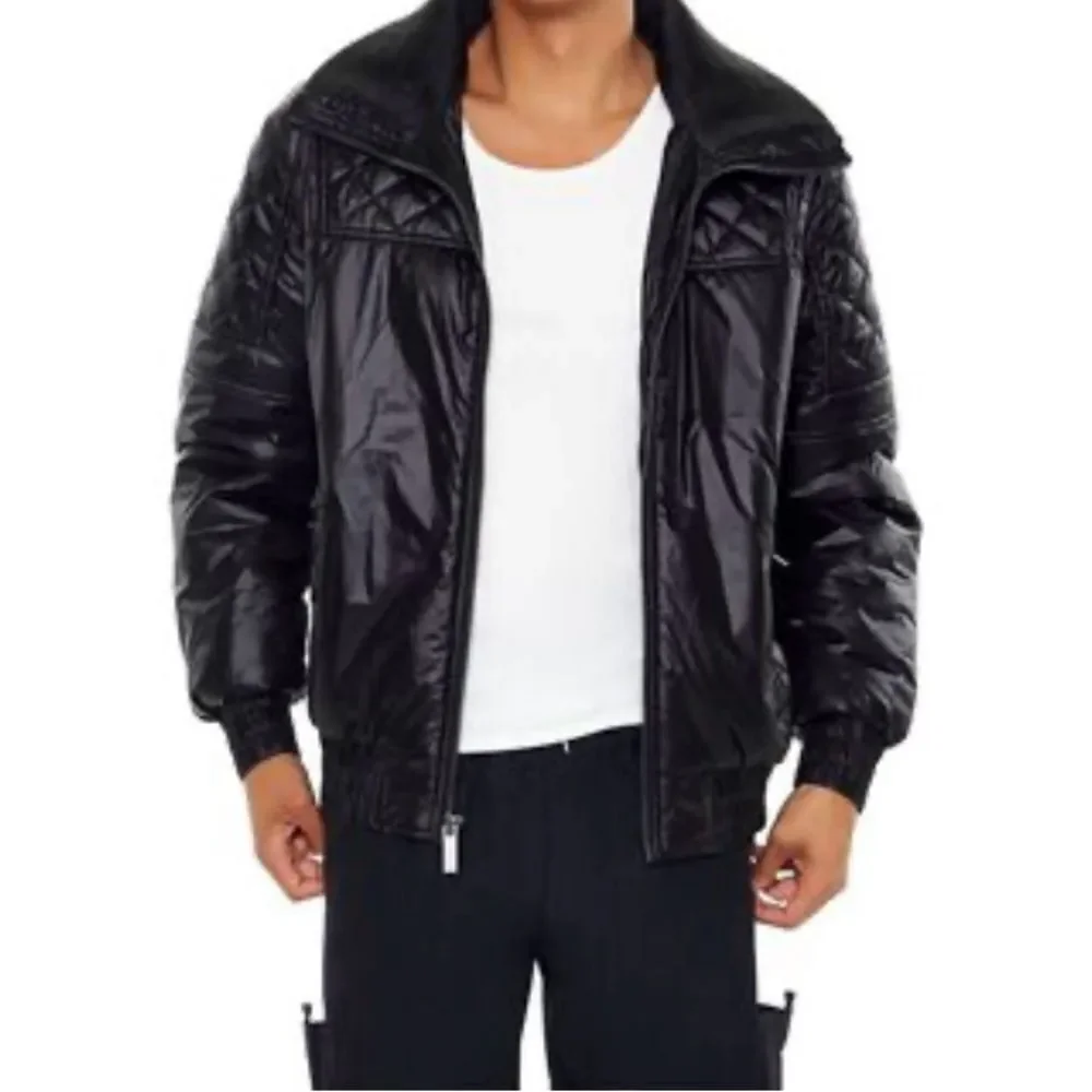 NWT Forever 21 Men's Black Quilted Zip Jacket Puffer Lightweight